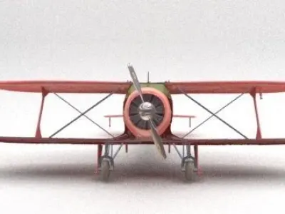 plane biplane 3D model buy