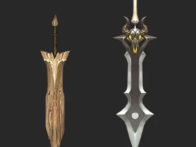 Fantasy Sword Collection Low-poly 3D model purchase