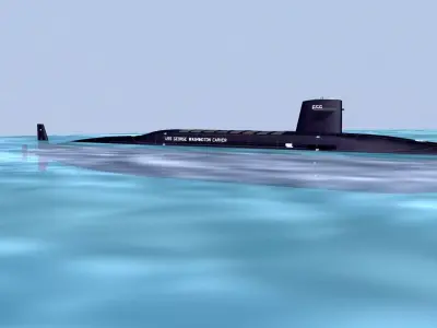 Ben Franklin Class USS George Washington Carver SSBN-656 3D model