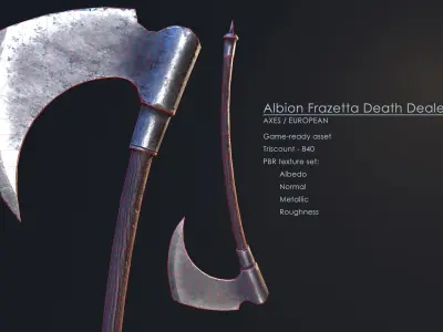 Albion Frazetta Death Dealer Axe Low-poly 3D model