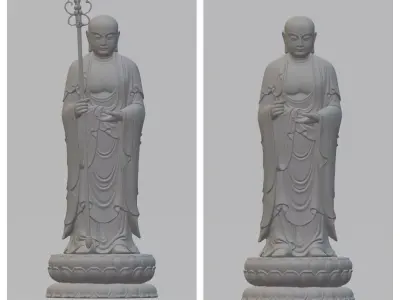 Ksitigarbha Bodhisattva Buddha Statue  3D print model order