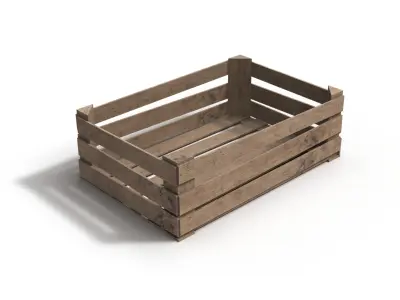 Wooden Crate 3D 3D model 6
