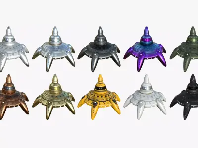 10 Alien Spaceship UFO G Collection - Sci Fi Spacecraft Design 3D Model Pack purchase