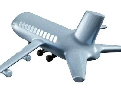 Classic Cartoon Aeroplane Low-poly 3D model