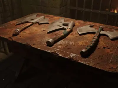 The War Axe Set PBR high poly 3D model