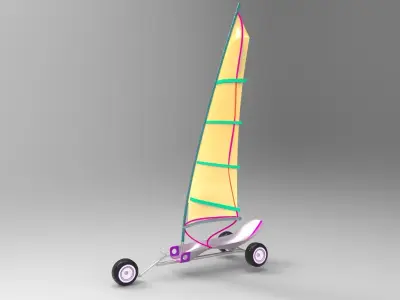 Sand yacht Low-poly 3D model