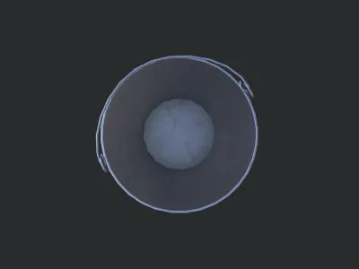 Galvanized Bucket Low-poly 3D model