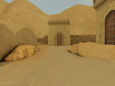 Walled Desert City 3D model