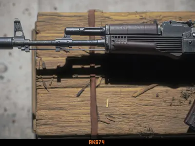 AKS74 Low-poly 3D model