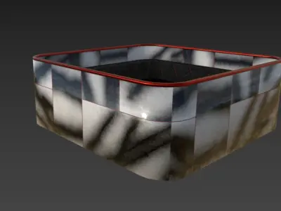 Enclosed marble couch or hotub Free low-poly 3D model
