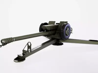 122-mm howitzer D-30 Low-poly 3D model