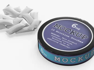 Mockup Nicotine Sachets Can Black 3D model