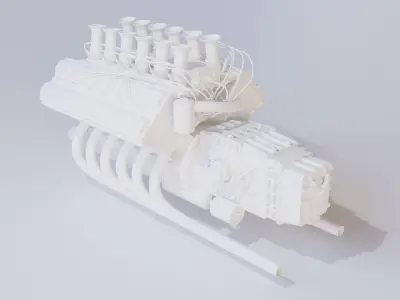V12 car engine 3D model 3D model