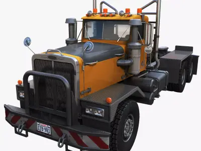 80s offroad heavy truck  Low-poly 3D model