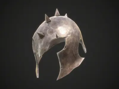 Orc Helmet 01 Low-poly 3D model