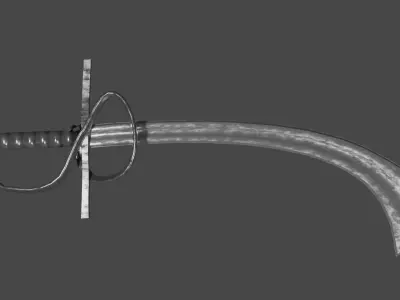 Khora sword with Flamberge handle Low-poly 3D model
