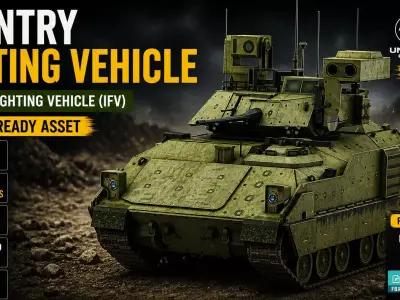 Infantry Fighting Vehicle Military Army Game Ready Low-poly 3D model