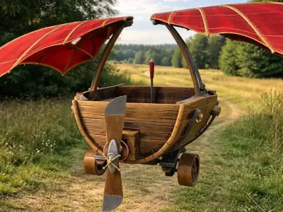 Flying Vehicle Hand-Painted Low-poly 3D model