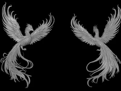 Phoenix 3D print model Low-poly 3D model