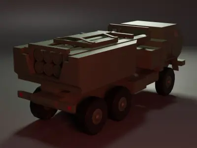 HIMARS Launch rocket system Low-poly 3D model