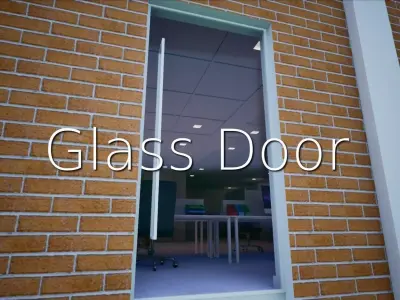 Glass Door SHC Quick Office LM Low-poly 3D model