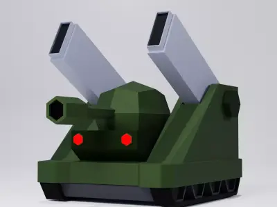 Rocket Tank Low-poly 3D model