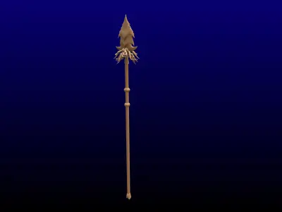 Alien Spore fantasy Spear Free low-poly 3D model