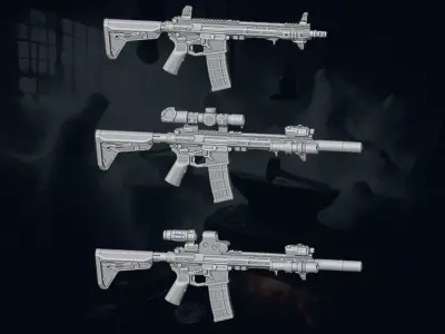 Pack RIFLES21 - 3 Items 3D print model