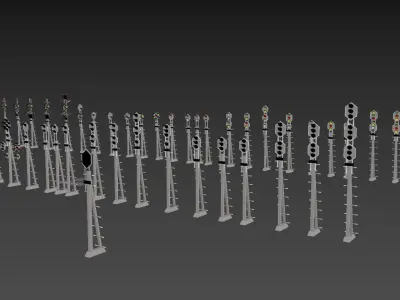 SKC-HSS Train Signals Low-poly 3D model