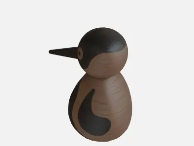 Wood bird woodpecker Low-poly 3D model