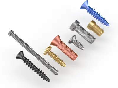 Screws Collection 7 Types 3D model