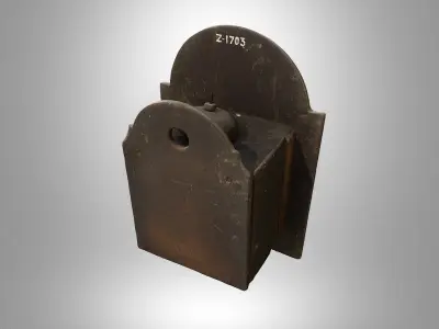 Antique Wall Clock Lackschilduhr Low-poly 3D model