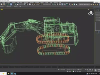 Excavator Mining R996B Simplified Low-poly 3D model