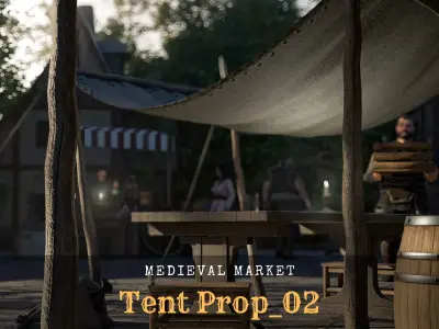 Medieval Market- Tent Prop 02 Free 3D model