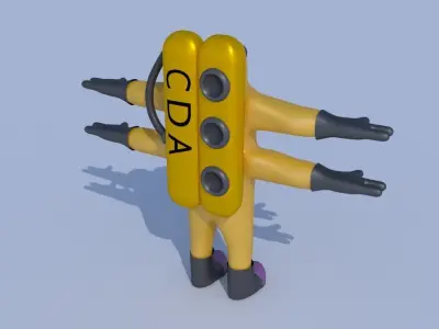 Low-Poly Monsters INC CDA agent alien monster 3D model rigged Low-poly 3D model