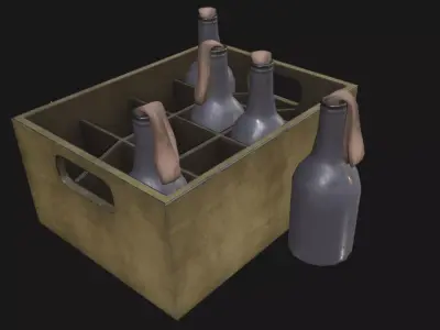 Molotov cocktail Low-poly 3D model buy