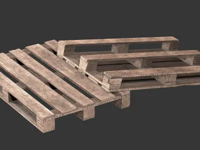 Wood pallet PBR Game Ready Low-poly 3D model