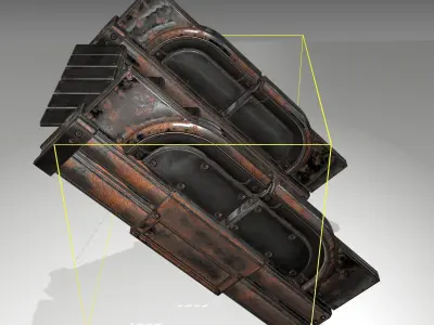 Futuristic Stairs - 22 - Rusty Textures Low-poly 3D model