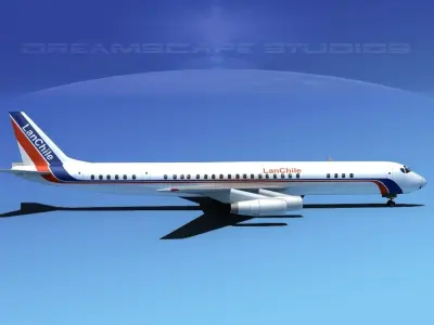Douglas DC-8-63 Lan Chile 2 3D model