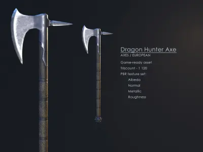 Dragon Hunter Axe Low-poly 3D model