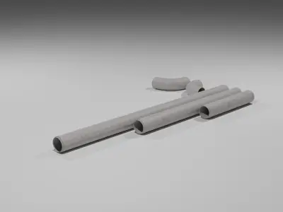 tuyaux en beton Low-poly 3D model
