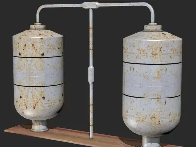 Two Rusty Boilers 3D model