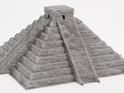 Mayan Pyramid V1 - Ancient Temple Architecture 3D model