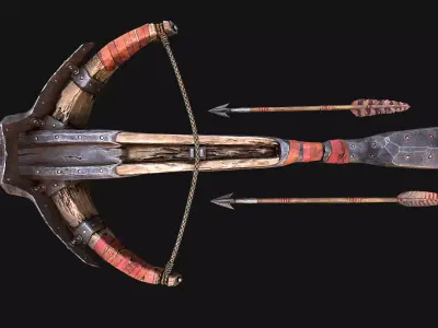 Crossbow Medieval Knight Weapon Low-poly 3D model