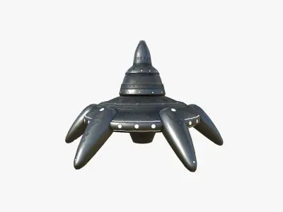 Alien Spaceship UFO G03 Dark Steel - Sci Fi Spacecraft Design Low-poly 3D model
