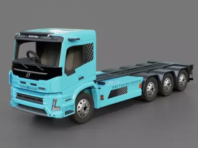 Volvo Electric FMX Chassis Rigged 3D model