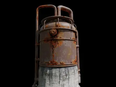 Rusted Metal Silo 3D model