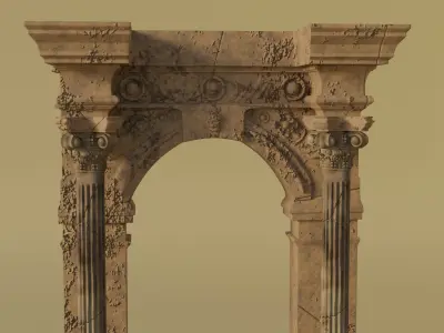 Ancient Marble Arch - Historic High Poly Asset 3D model