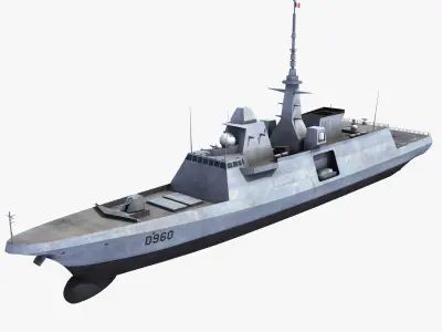 FREMM Aquitaine Frigate 3D model