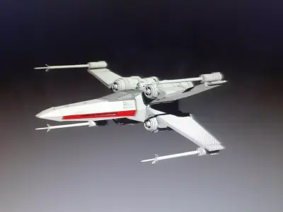 X wing star wars Low-poly 3D model